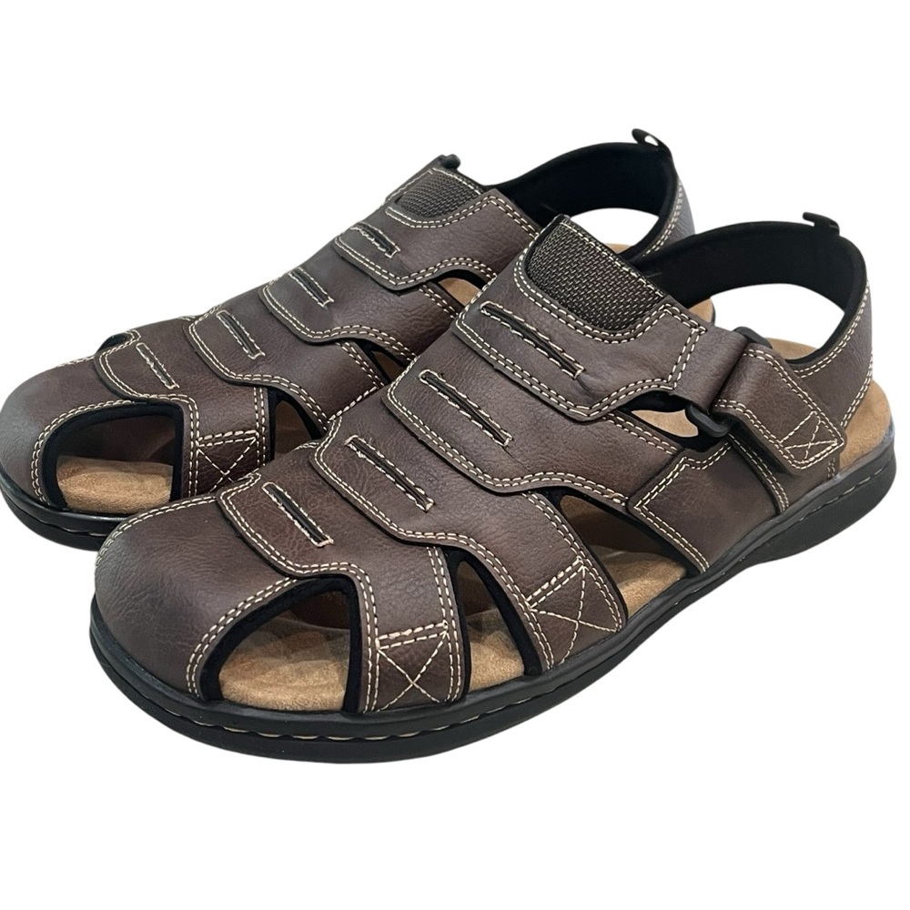 NEW Dockers Men’s Size 11 Brown Searose Closed-Toe Fisherman Sandals Briar